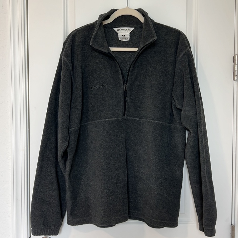 Columbia Sport Charcoal Heather Half-Zip Polar Fleece Jacket Pullover Size Large - Picture 3 of 10
